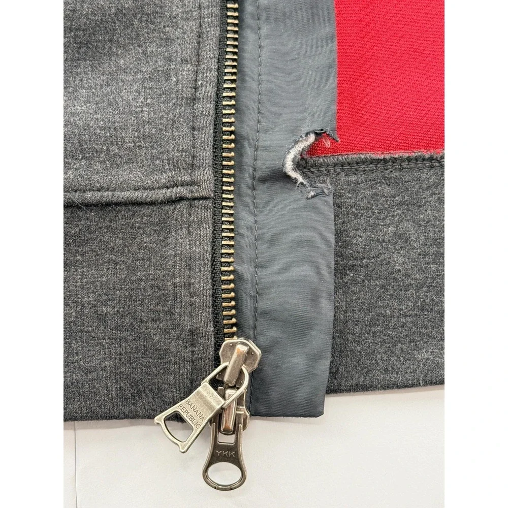 Banana Republic Hoodie Jacket Mens Gray‎ Full Zip Hooded Heavy Jacket